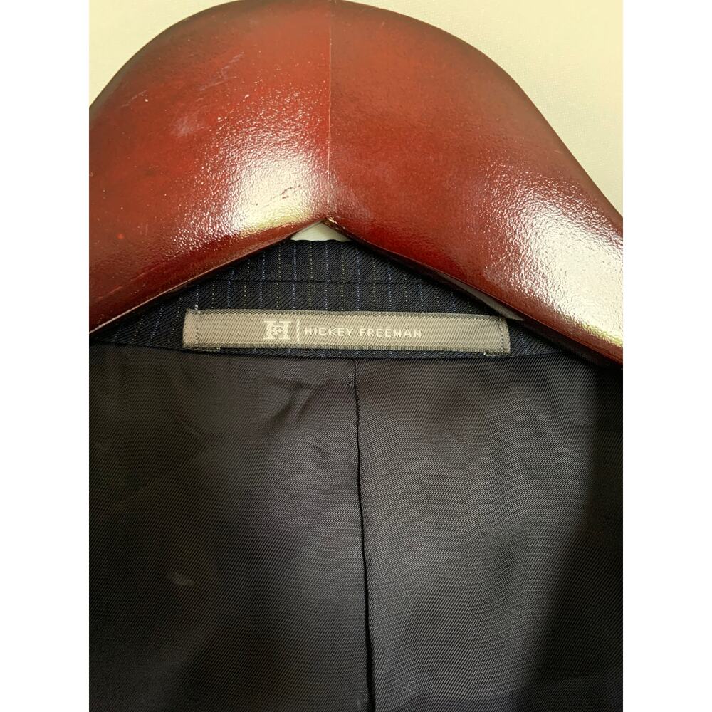 Hickey Freeman x Loro Piana 100% Worsted Wool Navy Pinstripe 2-Piece Suit 44L - Picture 11 of 16